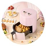 Household Air Fryer 3.7L Large-capacity Intelligent Oil-free Small Oven Multifunctional Household Air Fryer Double Knob Operation (Color : Pink, Size : 3.7L)