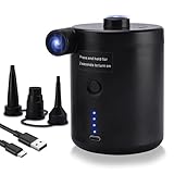 Electric Air Pump for Inflatables, Electric Pump with Fast Inflating/Deflating, 4000mAh Battery Blow Up Bed Pump with 3 Nozzles for Paddling Pool, Airbed, Mattress,Swimming Pool