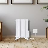 Warmehaus 900W Electric Oil Filled Radiator 24/7 Day Timer and Thermostat Wall Mounted/Freestanding, Plug in Electric Heater Smart WiFi Low Energy Portable with Child Lock White