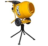 JCB Electric Cement Mixer 550W 230V 134L Drum Seam Welded Concret Mortar Mixer, 100L Mixing Capacity, 3 Positions, Removable Stand, Tilt and Swivel Function