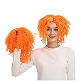 Benaewa Orange Ginger Wig, Fancy Dress Rock Men Wig for Band Costume, Party Accessories (Orange)