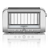 Magimix Vision See Through 2 Slice Glass Toaster | Brushed Finish | 11526, Silver