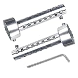 GIONAR 2Pcs 48mm Universal Motorcycle Exhaust Baffle Muffler Insert, Removable DB Killer Silencer, Motorbike Exhaust Pipe Silencer Can with Hex Key, Silver