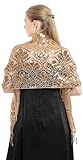 FAIRYGATE Shawl Women Wrap Shrug Cape Poncho Sequin Sheer Cover Up Elegant Capes Bright Lightweight Scarf for Summer Wedding Evening Bridal Bridesmaids Bride Shawl Shawls for Weddings UC0923