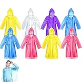 aqlbhz 8 Pcs Emergency Ponchos Waterproof Poncho for Men Rain Ponchos for Waterproof Rain Coats With Hood And Sleeves Lightweight Raincoat Hooded for Outdoor Camping Concerts Travel(Random Color)