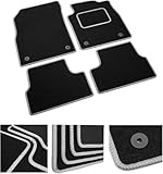 DB Bespoke - Tailored Car Mats - Compatible with Ford KA 2009-2013 - Black Carpet - Non-Slip Carpet Mat - 4 Piece Floor Mats - Grey Trim