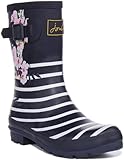 Joules Women's Molly Welly Wellington Boots, Navy Floral Stripe, 5 UK