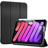 ProCase Smart Case for iPad Mini 7 (A17 Pro 2024)/ Mini 6 2021 8.3 Inch, Hard Back Cover for iPad Mini 7th/6th Generation A2995/A2996/A2993/A2567/A2568/A2569 -Black