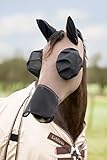 LeMieux Bug Relief Full Fly Mask - Pull On Design - Four Way Stretch Fabric - Bug-Eye Eye Darts - Mesh Ears - Walnut - Large