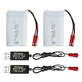 2PCS 3.7V 800mAh Lipo Battery RC Drone Battery with USB Charger JST Plug for SYMA X56W MJX X400W X300C X800 HS110 HS200 S670 V950HD S1750 V2450 RC Quadcopter Battery