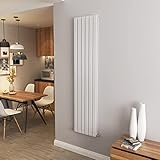 White Vertical Radiator Double Column Flat Panel Central Heating Radiators 1800 * 408mm