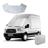 Front Windscreen Wrap Cover for Ford Transit Van MK7 2006-2013, Waterproof Windshield External Blackout Thermal Front Window Cover Snow Ice Shield Dust Sun Screen Wrap