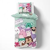Squishmallows Bed Linen 135 x 200 cm 80 x 80 cm Cotton · Children's Bed Linen Teenager Bedding · Cuddly Toys Trend with Koala, Unicorn, Fox etc. · 2 Pieces