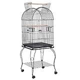 Yaheetech 150cm Parrot Cage Open Top Budgie Cage with Stand Large Bird Cage Cockatiel Bird Cage Aviary for Sun Conure Parakeet Lovebird Finches Canary
