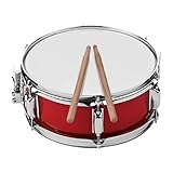 Snare Drum,Lechnical 12inch Snare Drum Head with Drumsticks Shoulder Strap Drum Key for Student Band Red