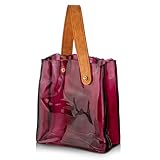 Hollyone 17cm Thickened Glass Vase for Flowers, Red Flower Vase for Room Decor Aesthetic, Unique Vases with Handle for Wedding, Living Room, Mantel, Shelf, Home Decor, Bedroom, Kitchen Decorations