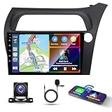 2G+32G Car Stereo for Honda Civic Hatchback 2005-2011 with Wireless Carplay Android Auto, 9 Inch Android 13 Touch Screen 2 Din Car Radio Head Unit w/GPS Bluetooth Wifi AHD FM AM BT SWC Backup Camera
