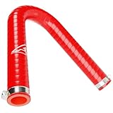 Red PCV Cylinder Head Vent Breather Silicone Hose Upgrade for VW Golf MK5 2.0 GTI (03-) Includes Hose Clip Kit
