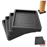 Daryunk 4Pcs Piano Square Rubber Foot Pads, 2.5x2.5" Anti-Slip Square Furniture Castor Cups, Furniture Pads for Hardwood Floors