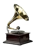 Gramophone Player 78rpm Square Phonograph Brass Horn HMV Vintage Wind up