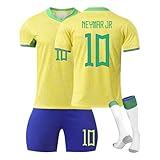 Brazil Football jersey, Football Kits Football Gifts For Boys,Brazil Football Training Shirts Shorts and Socks for Kids and Adults
