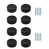 pafnisoin Rubber Feet for furniture 8 PCS Feet Bumpers Pads Plastic Ø 33 x H 13 mm Furniture Feet Black Round Furniture Legs with 8 Screws for Chair Cabinet, Sofa