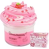 Strawberry Butter Slime, 7 oz. Scented Slime Kit, Kids Toys Squishy Sensory Toy Cute Stuff for Girls Boys, Teenage Girl Birthday Gifts, Party Favors Stocking Stuffers for 4 5 6 7 8 9 10 11 12 Year Old