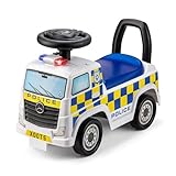 Xootz Mercedes Benz Police Foot to Floor Ride On, Officially Licensed Kids Ride On Car with Flashing Lights and Horn, Manual Ride On for Ages 18 Months+