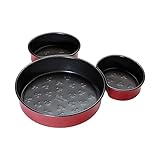 Prestige New Disney Bake with Mickey Mouse 3 Piece Mickey Head Cake Tins for Baking - Non Stick Cake Tin, Carbon Steel Bakeware, Red & Black