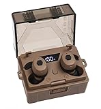 Electronic Shooting Earplugs Noise Cancelling Bluetooth 5.4 Earbuds Hearing Protection Earmuff Ear Plugs for Hunting/Tactical/Shooting/Military/Musical Events/Construction/Concerts/Drilling (Brown)