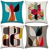 CLVEDU 4Pack Cushion Covers 18x18 In Pillow Covers Throw Pillow Case Colorful Printed Throw Pillow Covers, Pillow Case Cushion for Home Couch Sofa Decorative, Gifts 45x45cm (Style2)