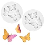 2pcs Mini Butterfly Silicone Molds - Fondant Moulds for Candy, Chocolate, Cupcake Toppers - Baking Mold for DIY Crafts, Polymer Clay, Gum