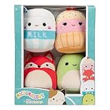Micromallows Squishmallows Original 4-Pack – Clara Cupcake, Fifi Fox, Henry Turtle, Melly Milk Carton