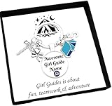 Girl Guides Gift. Personalised. Girl Guides Is About Fun, Teamwork and Adventure. Cabochon Keyring. Initial.
