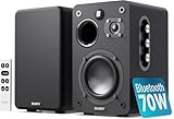MAJORITY Bluetooth Active Bookshelf Speakers | Powered Stereo System | USB Playback | USB Charging port | HDMI ARC, Optical, Phono, Aux | Turntable Speakers | Extra Bass D70X BLACK