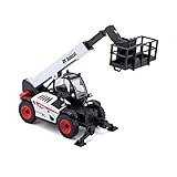 Bburago Die-Cast BOBCAT TELEHANDLER with Working MAN PLATFORM - Replica Collectible Model Toy - 1:50 Scale, White