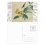Loquat Embroidered Feather Figure Chinese Painting Formula Postcard Set Thanks Card Mailing Side 20pcs