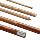 POWERGLIDE One 2-Piece Snooker or Pool Cue Stick | Target | Ash Wood Shaft with Rosewood Butt and Coloured Veneers | Brass joint | Full Size 57" | 9.5 mm Tip