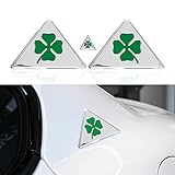 Four Leaf Clover Sticker Badge Emblem Car Decal Stickers for Alfa Romeo GT Giulia Giulietta Stelvio Mito Auto Styling (Aluminum)