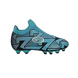 Optimum Aztec Kids’ Laceless Football Boots with Moulded Studs - Lightweight Comfort & Secure Fit | Superior Mobility & Precision | Enhanced Traction for Agile Play [Size 5 Blue]
