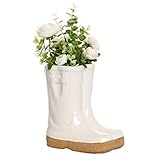 Dibor Herb Planter Wellington Boot White Flower Pot Wedding Anniversary Christmas Gardening Gift