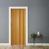 Folding Door Natural Pine Effect PVC Internal Accordion Concertina Sliding Door Thickness:6mm or 12mm (Thickness 12mm, Yellow)