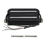 FLEOR High Output Dual Hot Rail Humbucker Pickups 14-15K Bridge Pickup Ceramic Electric Guitar Pickup Humbucker, Black