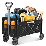 Festival Trolley Folding Trolley Cart with Wheels 100L- Collapsible Foldable Shopping Wagons Carts with Drink Holders for Grocery Outdoor Sports Garden Camping - Patented