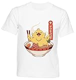 GUNMANTOR Fat Chocobo ramens Chicken T-Shirt White Kids Boys Girls Short Sleeve Round Neck White Kids, white, 5 Years