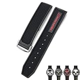 YRRSHJA natural rubber 20mm 21mm 22mm watchband for omega speedmaster seamaster 300 soft silicone moonwatch s watch strap men