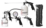 Bimson Power 5 Piece Suction Spray Gun Kit – Air Tools Set with Tyre Inflator, Blow Gun, Air Wash Gun, Paint Spray Gun & 5m Hose – 1/4” BSP – Ideal for DIY, Garage, Compressor & Workshop Use