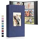 ‎DazSpirit Photo Album 6x4 Slip in – 300 Pockets Linen Memory Book with Black Pages, Padded Cover & Customizable Front Window – Ideal for Wedding, Family, Baby, Travel
