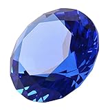 LONGWIN 60mm W Crystal Diamond Paperweight Ornament Home Venue Decorations Solid Color Blue