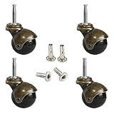 Antique Furniture Caster Wheels, 2 inch Ball Casters Plate Casters, Vintage Swivel Caster Ball Wheels with Top Mounting Plate for Sofa Chair Cabinet Furniture Bench